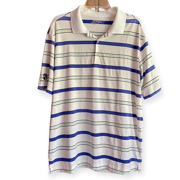 Nike Other - Nike Golf Tour Performance Dri fit polo blue white striped Large